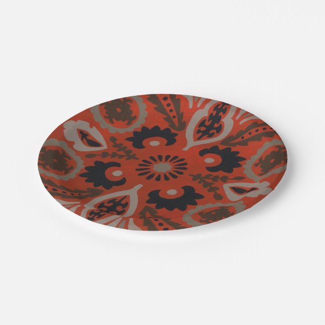 Assiettes En Carton Cinnabar Suzani II (Angle)