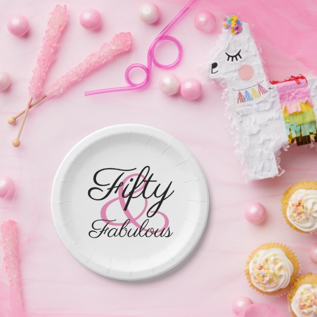 Assiettes En Carton Cinquante et fabuleux 50e anniversaire (Fête)
