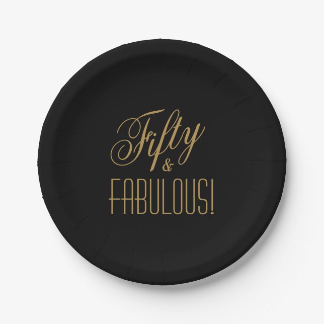 Assiettes En Carton Cinquante et FABULEUX ! 50e anniversaire de Black  (Devant)