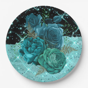 Assiettes En Carton Cinquante et fabuleux Conception Turquoise du 50e