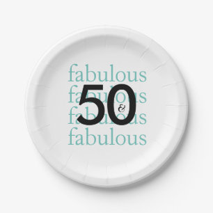 Assiettes En Carton Cinquantième plaques à papier élégantes de fête
