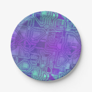 Assiettes En Carton Circuits de bonbons - bleu baie :