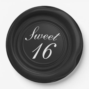 Assiettes En Carton Cire de cachet de bougie noire goutte élégante Mar