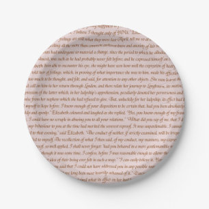 Assiettes En Carton Citation de fierté et de préjudice