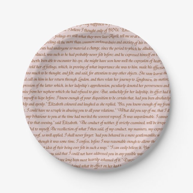 Assiettes En Carton Citation de fierté et de préjudice (Devant)