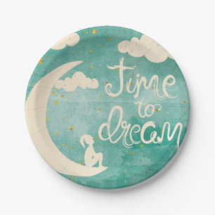 Assiettes En Carton Citation de rêve inspirante des nuages de lune