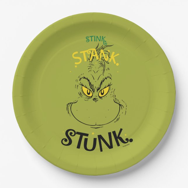 Assiettes En Carton Citation Grinch Mister Stink Stunk (Devant)