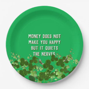 Assiettes En Carton Citation irlandaise avec shamrock