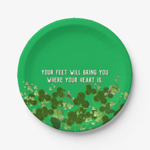Assiettes En Carton Citation irlandaise avec shamrock