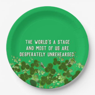Assiettes En Carton Citation irlandaise avec shamrock