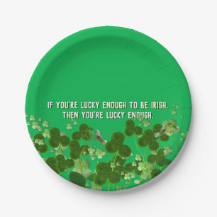 Assiettes En Carton Citation irlandaise avec shamrock