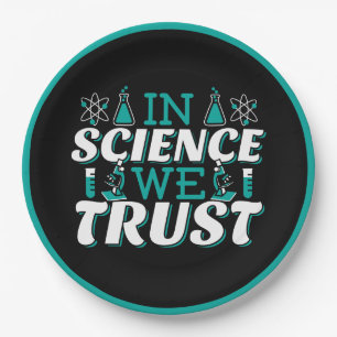 Assiettes En Carton Citation 'Nous croyons en la Science' - Enseignant