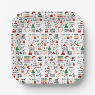 Assiettes En Carton Citations de Noël Spirit-Holiday & Graphisme gai