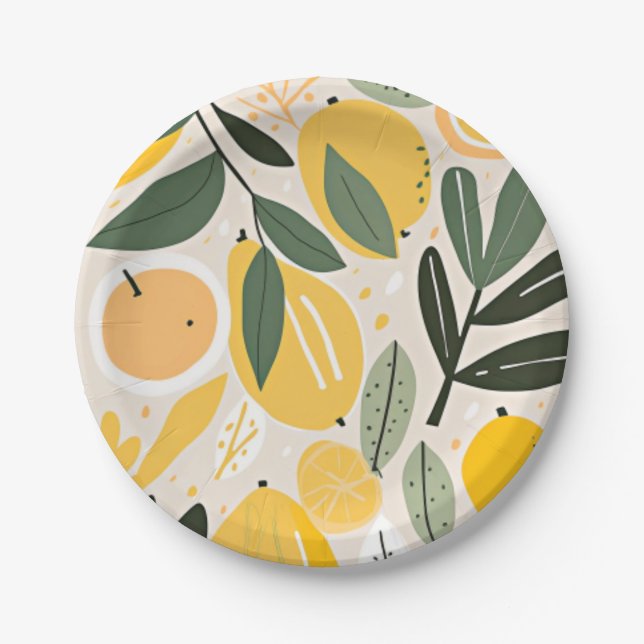 Assiettes En Carton Citron (Devant)