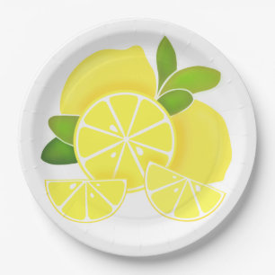 Assiettes En Carton Citron citron tranches de citron fruits tropicaux