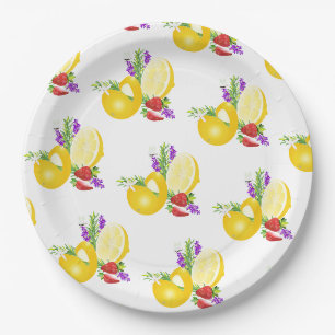 Assiettes En Carton Citron et fraise