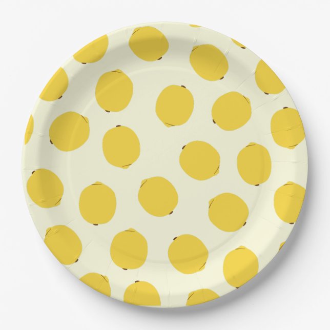 Assiettes En Carton Citron jaune (Devant)