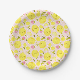 Assiettes En Carton Citron rose fraise