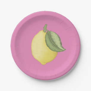Assiettes En Carton Citron rose Lemonade Anniversaire Plaques Papier