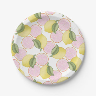 Assiettes En Carton Citronnade rose Thème d'anniversaire