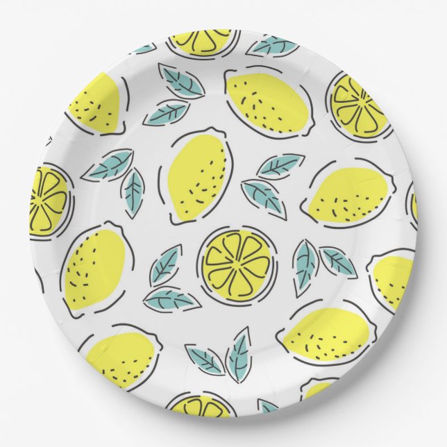 Assiettes En Carton Citrons (Devant)