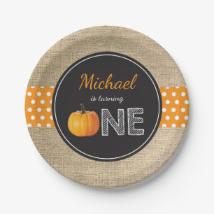 Assiettes En Carton Citrouille Automne Premier Anniversaire Plaques pa