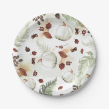 Citrouille blanc Rustic Fall quitte Motif