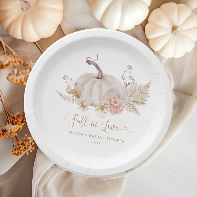 Assiettes En Carton Citrouille Boho tombe amoureux douche nuptiale (Créateur téléchargé)