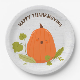 Assiettes En Carton Citrouille bon thanksgiving