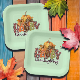 Assiettes En Carton Citrouille bon thanksgiving