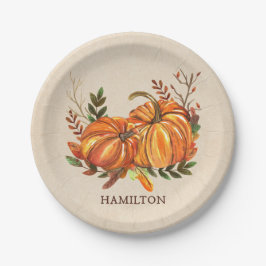 Assiettes En Carton Citrouille d'automne