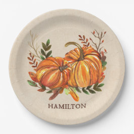 Assiettes En Carton Citrouille d'automne