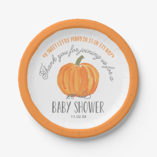 Assiettes En Carton Citrouille d'automne   Plaque de papier Baby showe