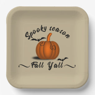 Assiettes En Carton Citrouille d'Halloween