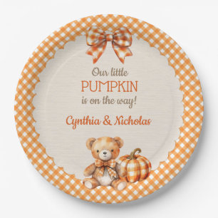 Assiettes En Carton Citrouille d'ours en peluche d'automne