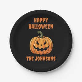 Assiettes En Carton Citrouille Éffrayant personnalisé Halloween heureu