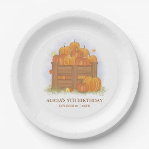 Assiettes En Carton Citrouille Patch Papillon automne Feuilles Anniver