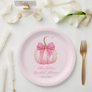 Assiettes En Carton Citrouille rose Fête des mariées Halloween personn