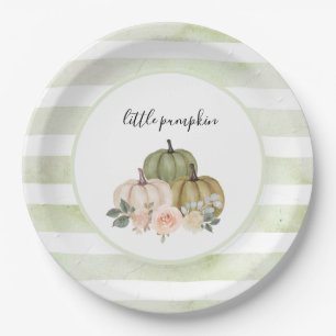 Assiettes En Carton Citrouille Sage Green Plaques Rustique Baby shower