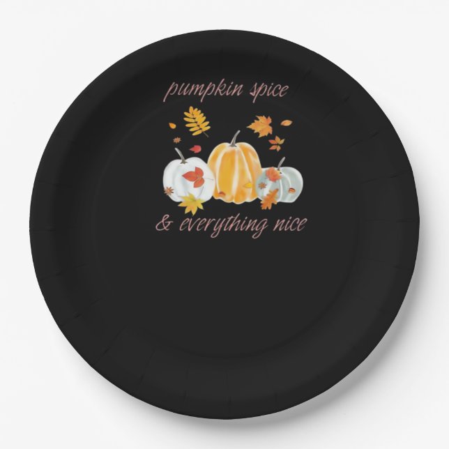 Assiettes En Carton Citrouille Spice & Tout Nice meme Slogan (Devant)