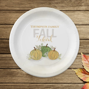 Assiettes En Carton Citrouille Watercolor Elegant Gourd Fall Festival