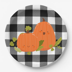 Assiettes En Carton Citrouilles bons thanksgivings Sur Plaid