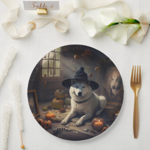 Assiettes En Carton Citrouilles d'Akita Halloween Épouvantables