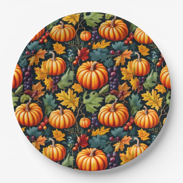 Assiettes En Carton Citrouilles de Big and Little Fall (Devant)
