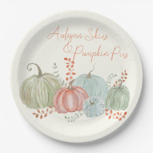 Assiettes En Carton Citrouilles de chute d'aquarelle