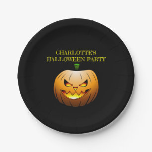Assiettes En Carton Citrouilles d'Halloween