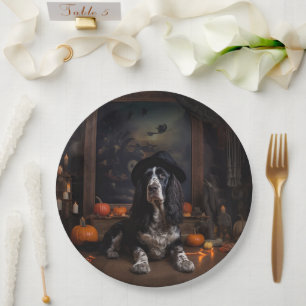 Assiettes En Carton Citrouilles Épouvantables de Cocker Spaniel Anglai