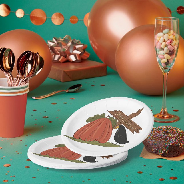Assiettes En Carton Citrouilles Et Blackbird (Créateur téléchargé)