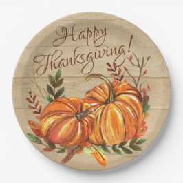 Assiettes En Carton Citrouilles rustiques de Thanksgiving