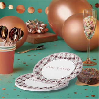 Assiettes En Carton Clair rose Et Bourgogne